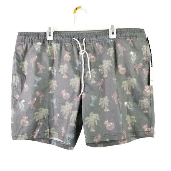 Mens Goodfellow Black Berry Swim Trunks Tiki Drink's 7" Inseam size XXL - Picture 1 of 7